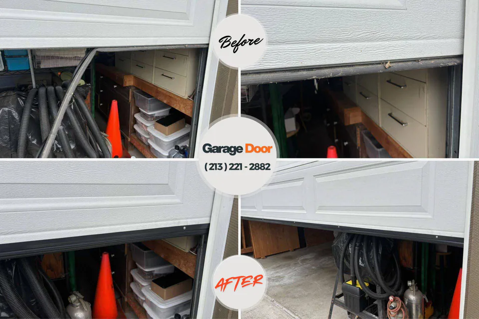 Before and after: garage door repair Oakwood, PA